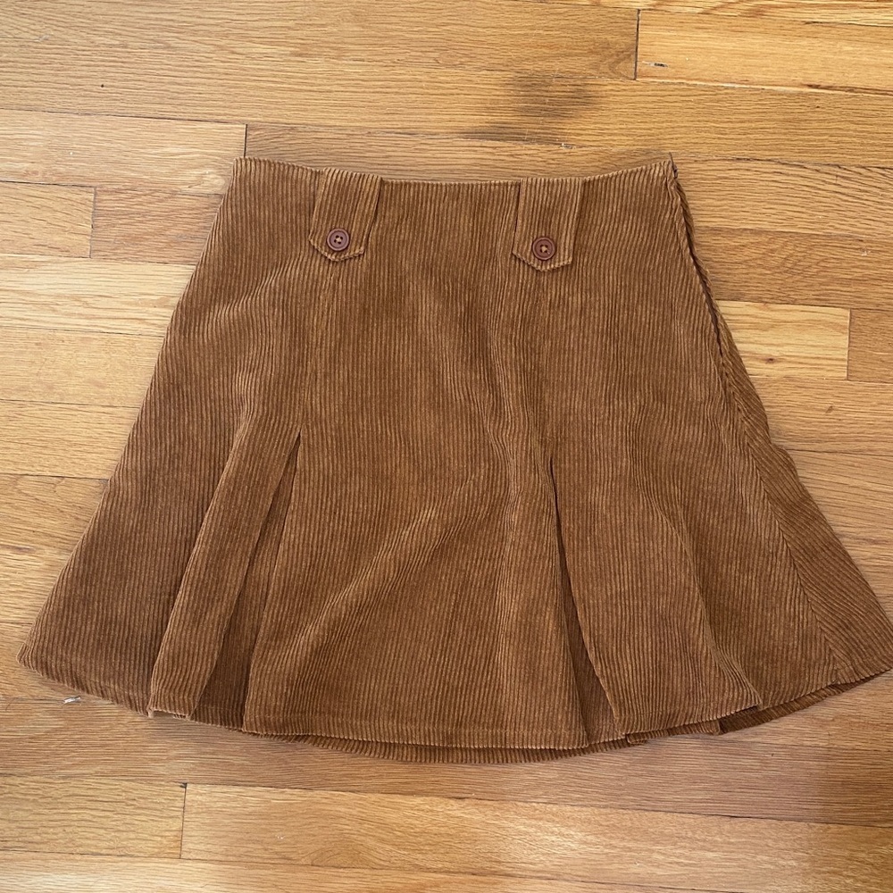 Modcloth Tan Corduroy Mini Skirt